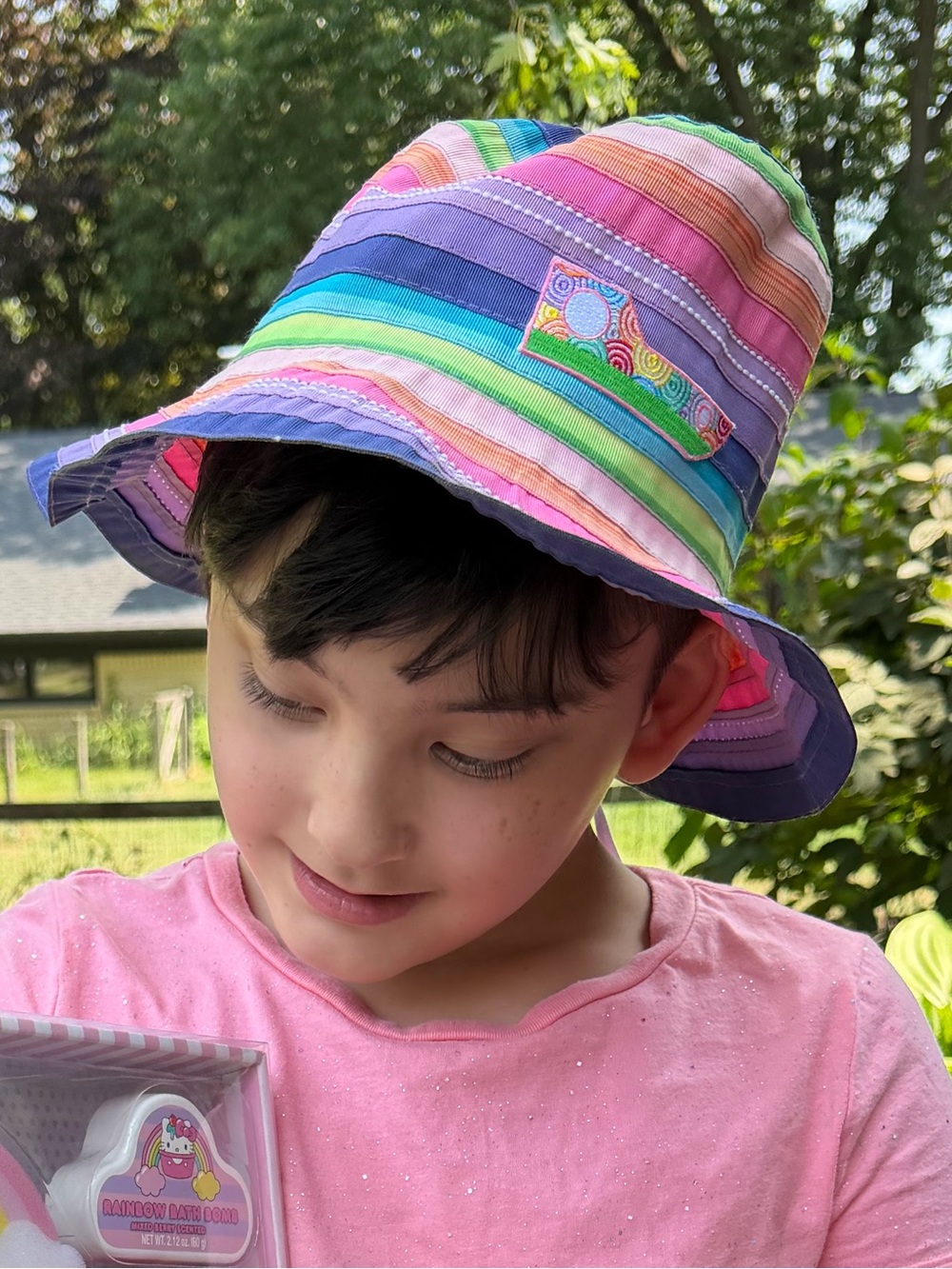Wallaroo Kids Lids Rainbow Striped Sun Hat - Multicolor